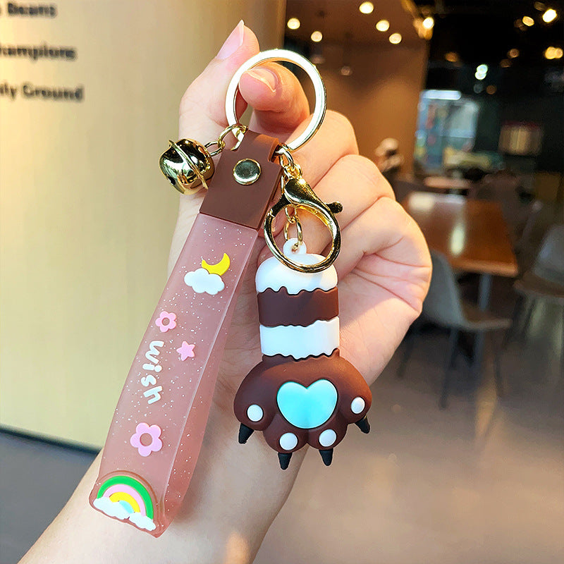 Wholesale Cartoon Cute Cat Claw Silicone Keychain